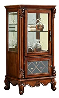 Generisch Wein-Sideboard, Weinbarschrank für Spirituosen und Gläser, Tür, Barschrank aus Holz mit Weinlagerfach für Wohnzimmer und Spirituosenschrank zu Hause