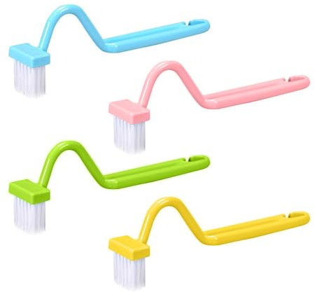 4 Piece Brushes, Toilet Cleaning Brush, Toilet Brush, Lower Rim Toilet Brush, Corner Cleaning Brush, Curved Toilet Brush, Angled Cleaning Brush, Toilet Cleaning Tool, Toilet Rim Cleaner