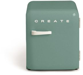 CREATE / RETRO FRIDGE 50 OFF WHITE/Frigorífico verde sage maneta blanco roto / 85W. minibar. un estante. diseño retro. 50 cm. dos repisas. capacidad de 48L. bajo consumo. 50x44x49.8 cm