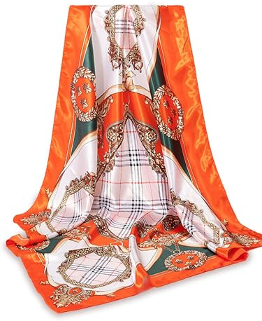 GLORIS Seidenschal Damen 90x90cm – Elegantes Quadratisches Seidentuch | Halstuch Satintuch Bandana Kopftuch Tuch | Geschenk für Damen Mode Accessoires