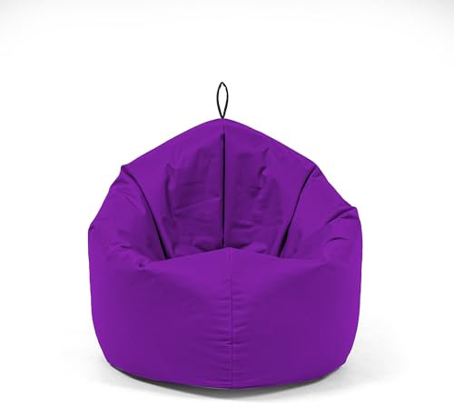 Nadimaideal Sitzsack 2 in1 Funktionen für Kinder, Teenager & Erwachsene | Indoor & Outdoor | Gaming Sitzsack -Komfortabler Beanbag | Füllung EPS Perlen (Lila, L -Durchmesser: 125 cm)