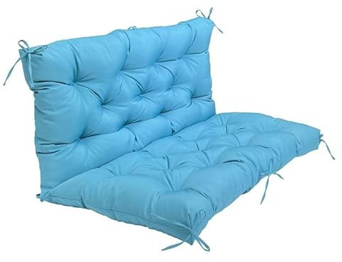 Dickes Outdoor-Schaukelkissen-Set für 2- und 3-Sitzer-Gartenbank, rutschfest, überfüllte Rückenlehne, Terrassenmöbel mit Liegestühlmatten