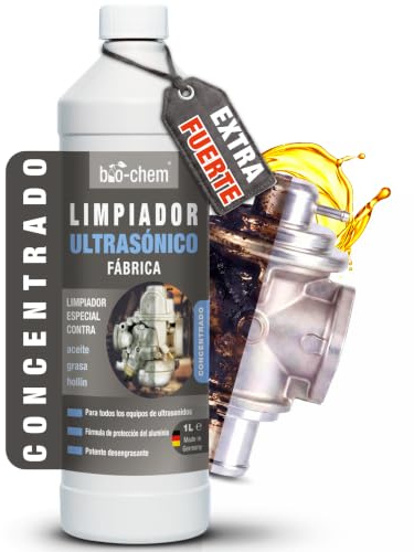 bio-chem Ultraschallreiniger Werkstatt Konzentrat 1L | Für Ultraschallbäder | geeignet für Vergaser, Metall & Aluminium bei Öl, Fett, Ruß & Abrieb