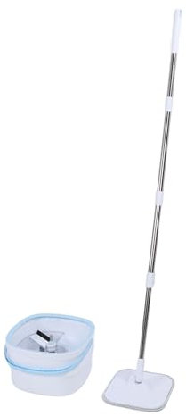 Spin Mop y Cubo con el Set de Auto Separación Dirty y Limpia el de Agua Self Whinging 360 ° Rotating Limpia Cabezas de Trapeador para Pisos de Mármol de Madera Dura Mopia para
