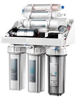 EDEDE Umkehrosmosefilter, Haushaltsgeräte 6 Stufen Umkehrosmose, Wasserfiltersystem, Ionisator für die Küche unter der Spüle(Without Pump)