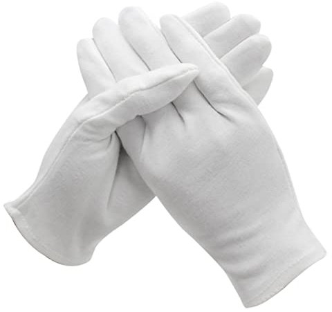 VILLCASE 6 Paar Weiße Baumwollhandschuhe Schutzhandschuhe Für Gartenarbeit Salon Atmungsaktiv Leicht Waschbar Einheitsgröße