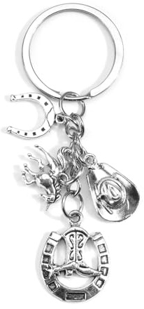 Porte Clé De Style Cowboy, Accessoires De Porte Clés De Chapeau De Bottes, Porte Clés Mignons, Porte Clés Drôles, Cadeaux Pour Ami, Cadeaux Pour Ami Spécial (Argenté6)