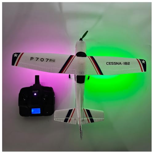 SAYZON P707pro RC-Flugzeug 3D6G Verbessertes 2,4-GHz RC Flugzeug mit Starrflügeln und 1020-Motor CESSNA-182 3CH Fernbedienungsflugzeug für Erwachsene (2BSL LED)