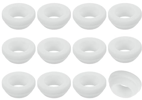 QUARKZMAN 12 Pezzi Passacavo Gomma, Diametro Montaggio 18mm, ID 14mm Tappo per Foro Firewall Scatto Gommini Passacavo Anti-Graffio per Cavi Elettrici Cablaggio Scatola Elettrica, Bianco