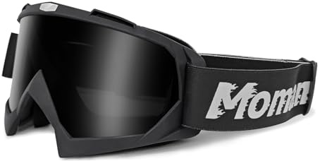 Moman OGS Lunette de Moto Cross, Lunettes de Moto Anti-UV400 Anti-Poussière Coupe-Vent Lunettes de Ski Lentilles Anti-Rayures Lunettes de Protection Pour Cyclisme VTT ATV MX-Verre Gris
