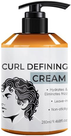 Men's Curl Defining Cream, langanhaltender Halt, spendet Feuchtigkeit, verleiht Sprungkraft, bändigt Frizz, sorgt für Glanz und Volumen, nicht fettende Formel, 280 g