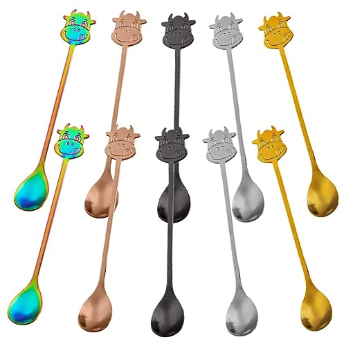 BUGUUYO 10piezas Cuchara De Café De Acero Inoxidable Cucharas Para Postre Para Café
