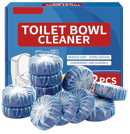 Tabs zur Reinigung von WC,Stücktoilettenreiniger Blaue,Wasserkastenwürfel für Hygienische Frische,Toiletten Sauberkeit Tabletten 12PC Einfache Anwendung
