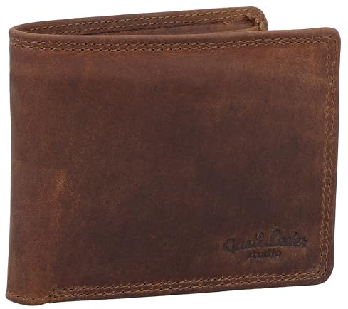 Gusti Leder Geldbörse Herren – Slim Wallet mit RFID-Schutz, Echtleder Portemonnaie für Herren mit Kartenfächern, verstecktem Fach für sichere Aufbewahrung, Münzfach, 12 Monate Garantie