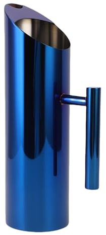 Sorandy Jarabarra de Agua de Acero Inoxidable, Jarra de Bebidas de Jarra Moderna de 1.5L con, Contenedor de Bebidas para té Helado y Caliente, Jugo, café, Leche (BLUE)