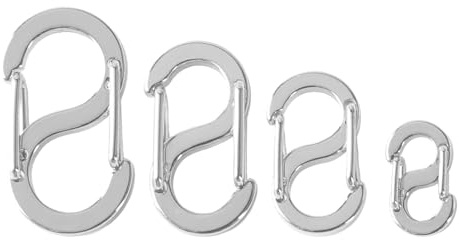 Hopzab 4 Pcs Double Opening Lobster Clasps, Stainless Steel Necklace and Bracelet Connectors, Shortener Clasps for Jewelry Making and DIY Repair, Charm Clasp and Chain Closure(Silver)