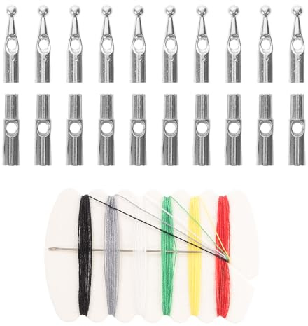 JOINPAYA 10 Perline Finali in Metallo per Ombrello Pieghevole, Ricambio per Stecche, Chiusura Sicura, Argento, 10 Set