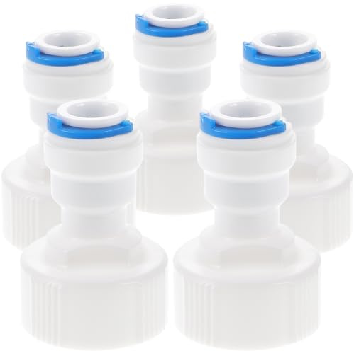 Hohopeti Raccordi Rapidi Acqua in Pp, Connettore Tubo Npt Dritto 3/4 a 3/8, 5 Pezzi, Compatto per Sistema di Filtrazione Acqua