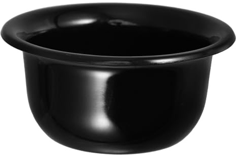 FIXOSHEE Bol à Raser Réutilisable en Plastique Noir pour Homme, Bol de Crème à Raser Ergonomique, Récipient Léger pour Mousse Onctueuse, Accessoire de Rasage Portable et Solide