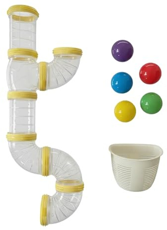 Sharplace Aktivitätsbrett zum Selbermachen, Sensorikbrett-Teile, Tunnel-Lernspiele, Frühförderungs-Bastelmaterial für Kleinkinder, Mädchen und Jungen, Gelb 57 cm