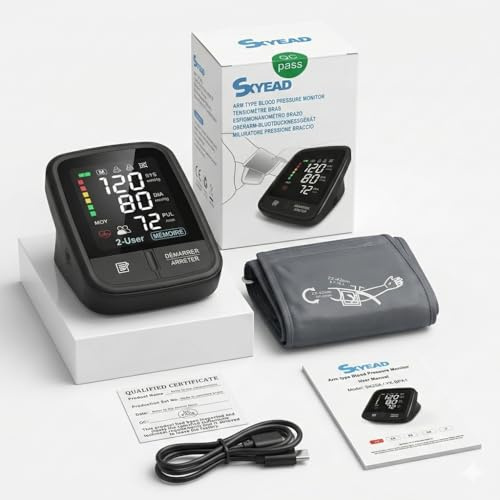 Tensiómetro electrónico con batería de litio recargable, pantalla digital, larga duración