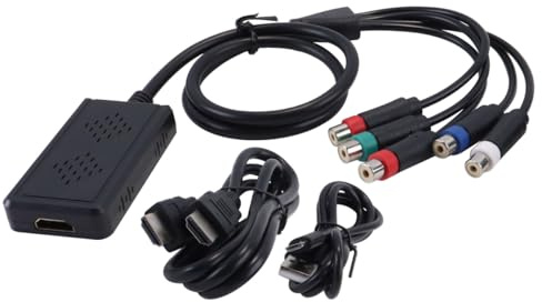 Ubric YPbPr To HDMI Scaler Converter, Female Component To HDMI Converter with Scaling Function for PS2/NGC with Male Component, Support 1080P Resolutions