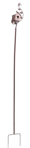 Generic Premium Iron Metal Bird Houses Stake, Garden Patio Birdhouse, Nature Inspired Birdhouse with Attractive Design, Ideal for Hummingbirds & Birds