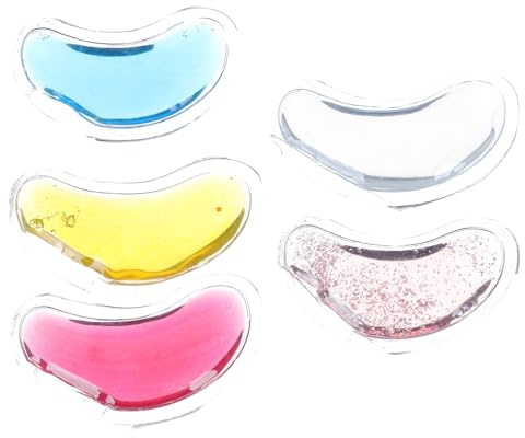 CLISPEED 5 Stück pack Kühlende Gel Augenpads zur Augenpflege mit Wiederverwendbarem Pvc Material und 6,5cm Größe für Effektive Entspannung und Linderung von Augenmüdigkeit