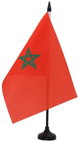 AZ FLAG Bordsflagga Marocko 21x14 cm Marockansk 100D Polyester Plastfot