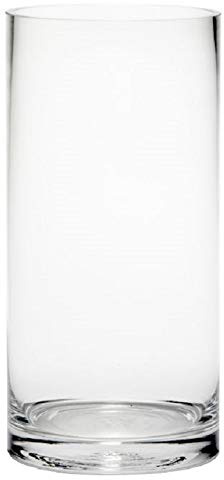 25cm x 12cm Classic Clear Glass Cylinder Vases, Handmade Good Value Wholesale Flower Vases