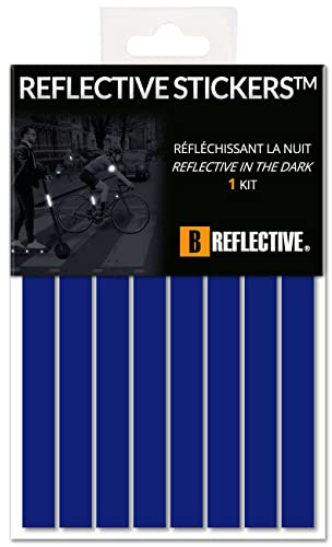 B REFLECTIVE - Kit 8 Aufkleber Retro Reflektierende Bänder Roller, Fahrrad, Motorrad,... - Aufkleber Multi Supports - 3M™ Technologie - Hohe Sichtbarkeit - Optimierte Haftung - Schwarz