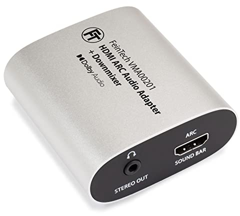 FeinTech VMA00201 HDMI-ARC Adaptador Audio de TV con decodificador Dolby Digital 5.1 Convertidor para Auriculares Altavoces Sistema Estéreo con Control de Volumen Paso de la Barra de Sonido Soundbar