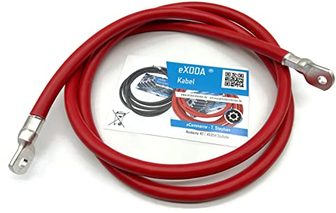 Exoda Câble de batterie 70 mm² 1,8m Cosses M8 et M10 Rouge câble flexible pour voiture bateau moto 99 pour cent de cuivre haute qualité