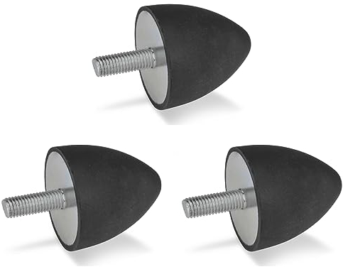 Ganter Normelemente Lot de 3 butées - GN 353-30-30-30-M8-S-55 - Caoutchouc