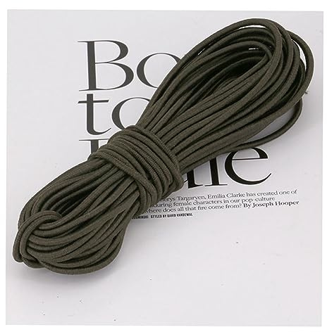 Yurosiay Cordón de goma de 30 m × 2,5 mm, cordón elástico multicolor, redondo, cordón elástico para coser, hilo elástico para ropa, hogar, manualidades, columpios, cordones de color verde oscuro