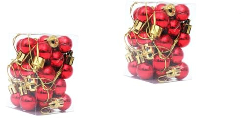 Alipis Lot de Mini Boules de Noël Rouges de 2 Cm Décorations Suspendues pour Sapin de Noël