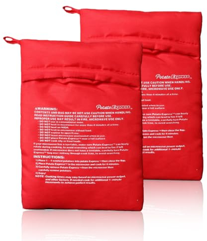 MenYiYDS 2 Pcs Bolsas para Patatas microondas, Bolsas para Patatas microondas, Bolsas para Patatas asadas, Bolsas Lavables y Reutilizables para Patatas asadas en microondas