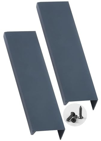 JMCXSM592 2 Stück Möbelgriffe Buntes Kinderzimmer Schrankgriff Aluminium Profilgriff Geschwungener Türklinken Kleiderschrankgriffe Rechtwinklig Türgriff Versteckter Schubladen Knöpfe (Blau,150mm)