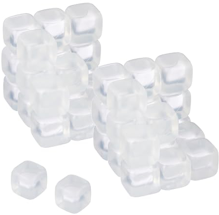 Relaxdays Pack de 36 Cubitos de Hielo Reutilizables, Cubos de Plástico, XXL, Moldes para Enfriar Bebidas, Transparente
