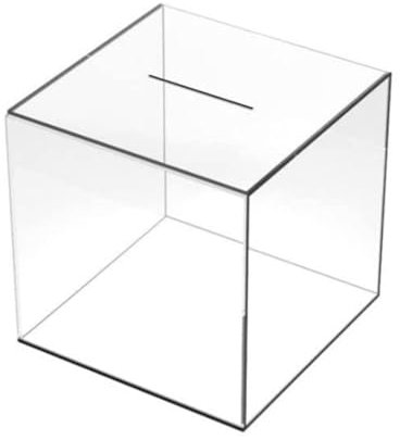 Clear Piggy Bank,Acrylic Piggy Bank Square Money Box,12 x 12 x 12cm,Transparent Money Saving Bank,Break to Open Piggy Bank for Adults Coin Bank Cash Container Box Birthday Gift