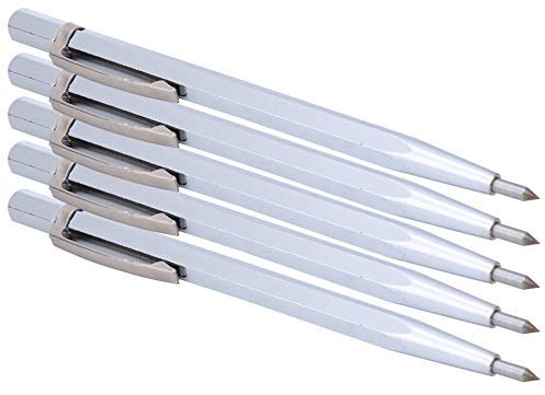 flexman 5Pcs Diamond Scriber Pen, Portable Pen Clip Diamond Marking Engraving Pen, Carbide Tip Scriber for Ceramic Glass Metal Wood Scribing