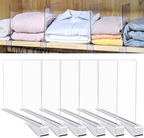 Schrank Organizer Kleiderschrank Organizer,Transparente Acryl-Regaltrenner,Multifunktionaler Shelf Divider für Bücherregale,Schränke,Küchenschränke,Badezimmer (6)