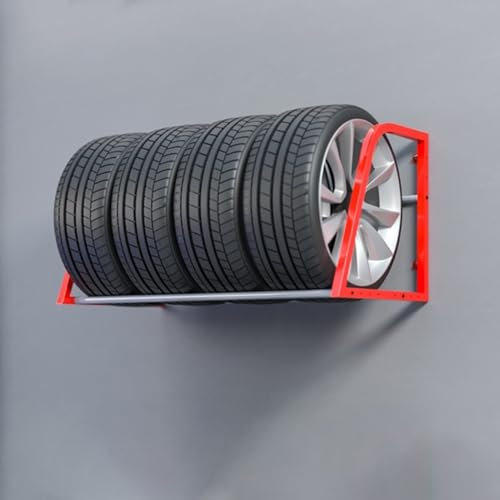 Däckställ Kraftigt Däckställ Väggfäste, Garage Reservdäckshållare Stålfäste, Hjul Fälg Förvaringsställ Hållare Verkstadshylla för 4 Däck