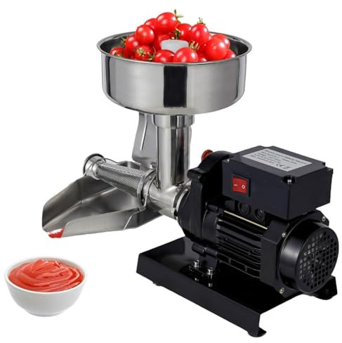 COYEUX Fresadora de Tomate Comercial de 450 W, máquina para Hacer Salsa de Tomate de Acero Inoxidable, Canal de ángulo Ajustable, para Salsa de Tomate, Fresa y arándano