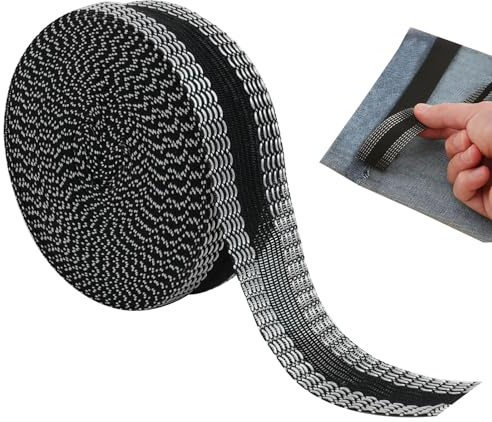 10M Cinta Autoadhesiva para Dobladillos de Pantalones, Negro Cinta de Pegar para Telas,Cinta Planchar, Ajuste de Ropa sin Costura, Autoadhesivo Universal, para Pantalones, Faldas, Cortinas