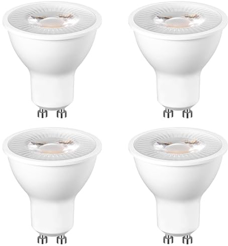 FEMILA GU10 LED Bulb 5W, 3000K Soft White 360 Lumens, Non-Dimmable GU10 Bulb Replacement for Track Lighting, 4 Pack, 4FGU10-3K-5PK