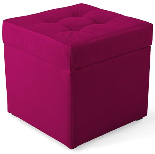MG Design Polsterhocker 45 x 45 cm Rosa mit Stauraum (ca. 50 L), bis 300 kg belastbar, ohne Montage & leicht zu reinigen, angenehm matt mit feiner Struktur – für Wohnzimmer, Schlafzimmer & Flur