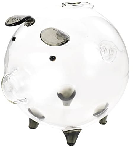 Sosoport Salvadanaio in Vetro Trasparente Salvadanaio Forma Di Maiale Grazioso Scatola Per Monete Comoda Da Usare Posizionare Saldamente