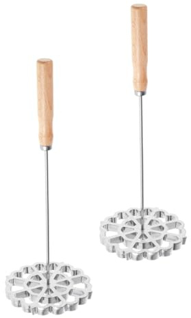Warmhm 2pièces Moule à Rosace Suédoise Avec Poignée Ensemble De Timbales Moules à Biscuits Pour Bunuelos Outil De Pâtisserie Pour Fabrication De Gâteaux Maison