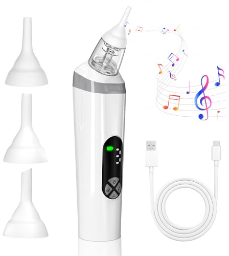 ZMCVOE Aspiratore Nasale Neonato Elettrico, Aspiratore Nasale Elettrico con 3 Livelli di Aspirazione, Aspira Muco Neonato Elettrico con 3 Punte, Aspira Naso Neonato Elettrico con Musica e Luci